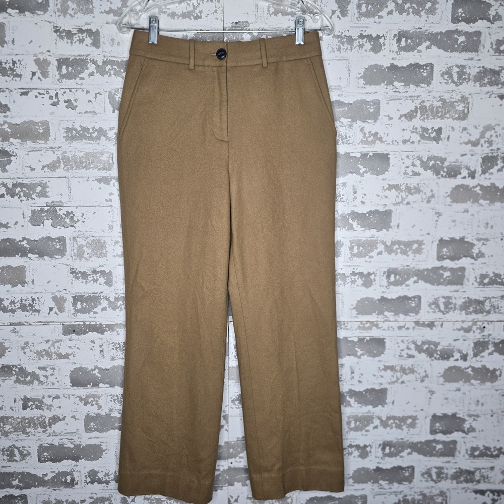 Rag & Bone Pants Womens 2 Brown Wool Stretch Straight Leg Ankle‎ Crop Preppy